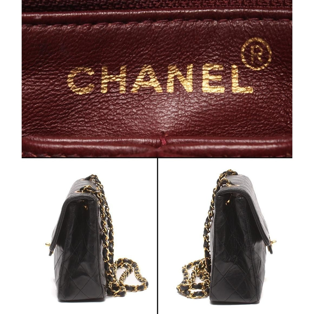 Chanel Chain Shoulder Bag Gold Single Flap Quilted Lambskin Number 2 — view 4