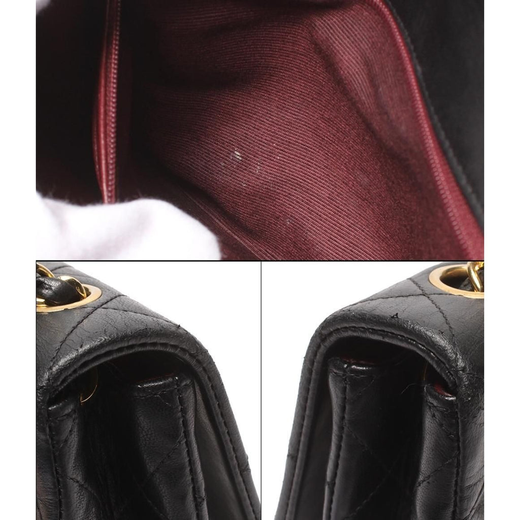 Chanel Chain Shoulder Bag Gold Single Flap Quilted Lambskin Number 2 — view 8
