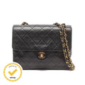 Chanel Chain Shoulder Bag Gold Single Flap Quilted Lambskin Number 2