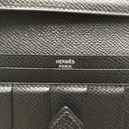 Hermes Bearn Souffle Veau Epsom Monochrome Bifold Wallet Black — view 7