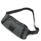 Chanel CC Logo Sports Waist Body Shoulder Bag Black Lame
