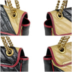 Gucci Quilted GG Marmont Chain Shoulder Bag Black Beige Red — view 6