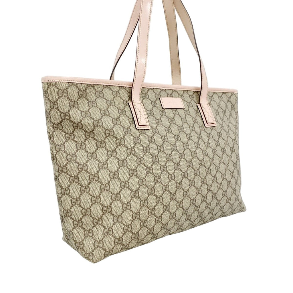 Gucci Tote GG Supreme Brown Pink Silver — view 2