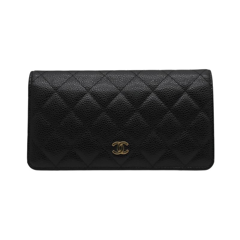 Chanel Ap0233 Caviar Leather Folded Long Wallet