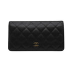 Chanel Ap0233 Caviar Leather Folded Long Wallet
