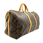 Louis Vuitton Keepall Bandouliere 50 Monogram Leather Brown Boston Bag Gold — view 2