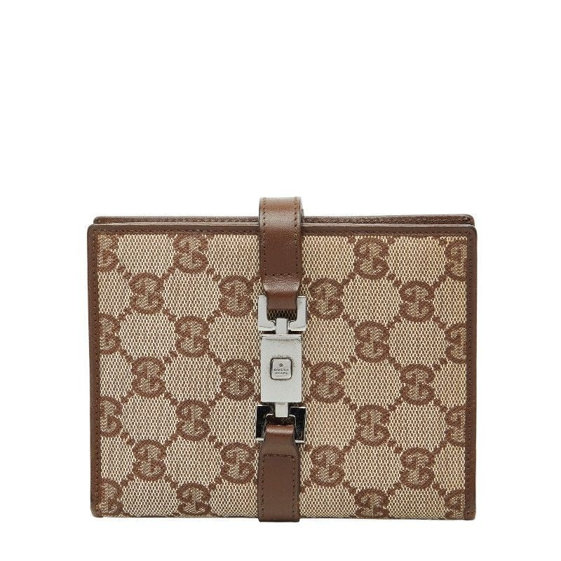 Gucci GG Canvas Jackie 031 2888 Beige Brown Leather