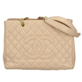 Chanel Grand Shopping Tote GST Caviar Leather Beige