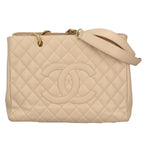Chanel Grand Shopping Tote GST Caviar Leather Beige