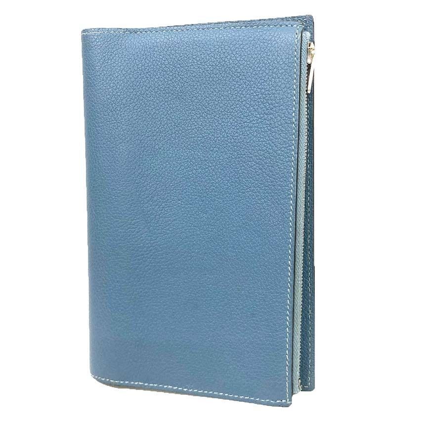 Hermes Eazip PM EA Zip PM Agenda Note Cover Notebook Ever Color Blue
