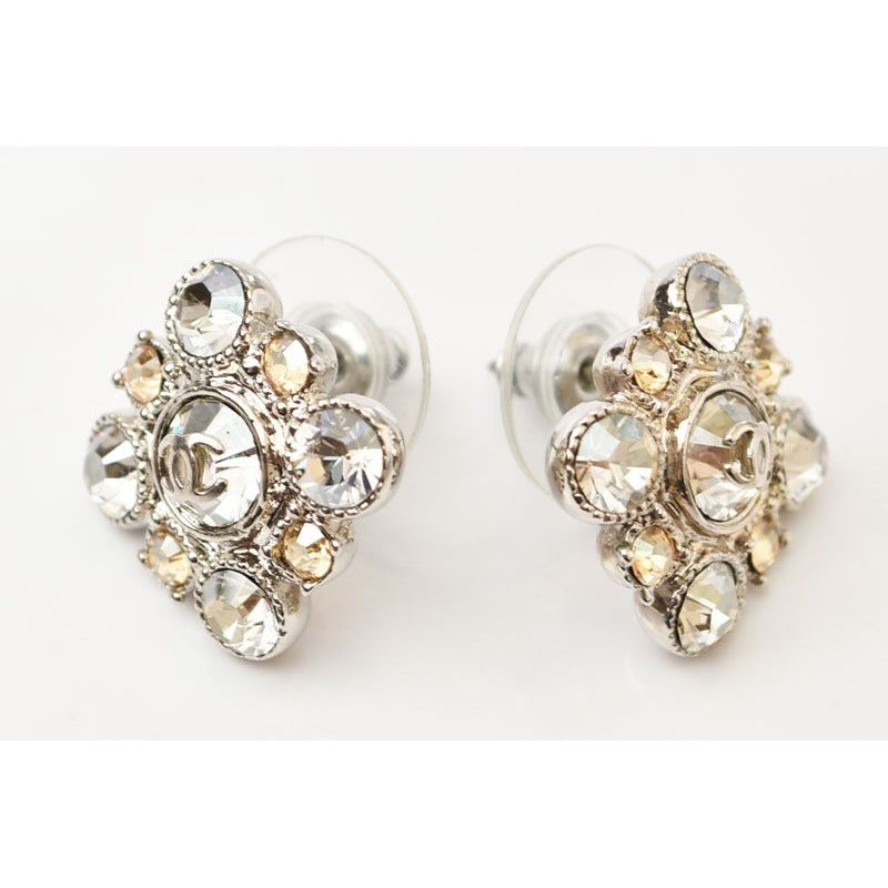 Chanel Accessories CC Logo Motif Rhinestone Orange Silver A12 — view 3