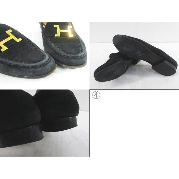 Hermes Loafer Gold 35.5 Black Suede — view 9