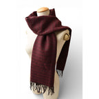 Fendi Muffler Winter Scarf 100% Wool FF Logo Burgundy — view 2
