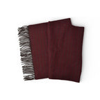 Fendi Muffler Winter Scarf 100% Wool FF Logo Burgundy — view 3