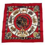 Hermes Carre 90 Chevaux de Trait Horse Silk Scarf Red — view 2
