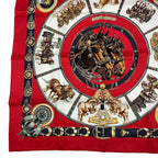 Hermes Carre 90 Chevaux de Trait Horse Silk Scarf Red — view 5