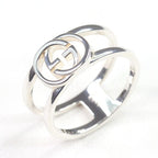 Gucci Interlocking Wide Open Band Star Ring Silver AG 925 Size 21 Actual — view 7