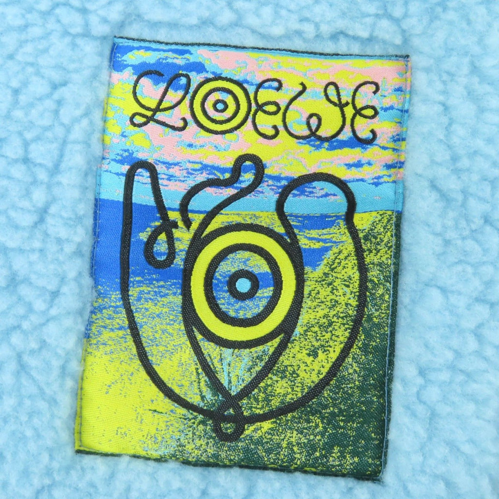 Loewe Cotton Logo Large Shearling Scarf Shawl Multicolor — view 6