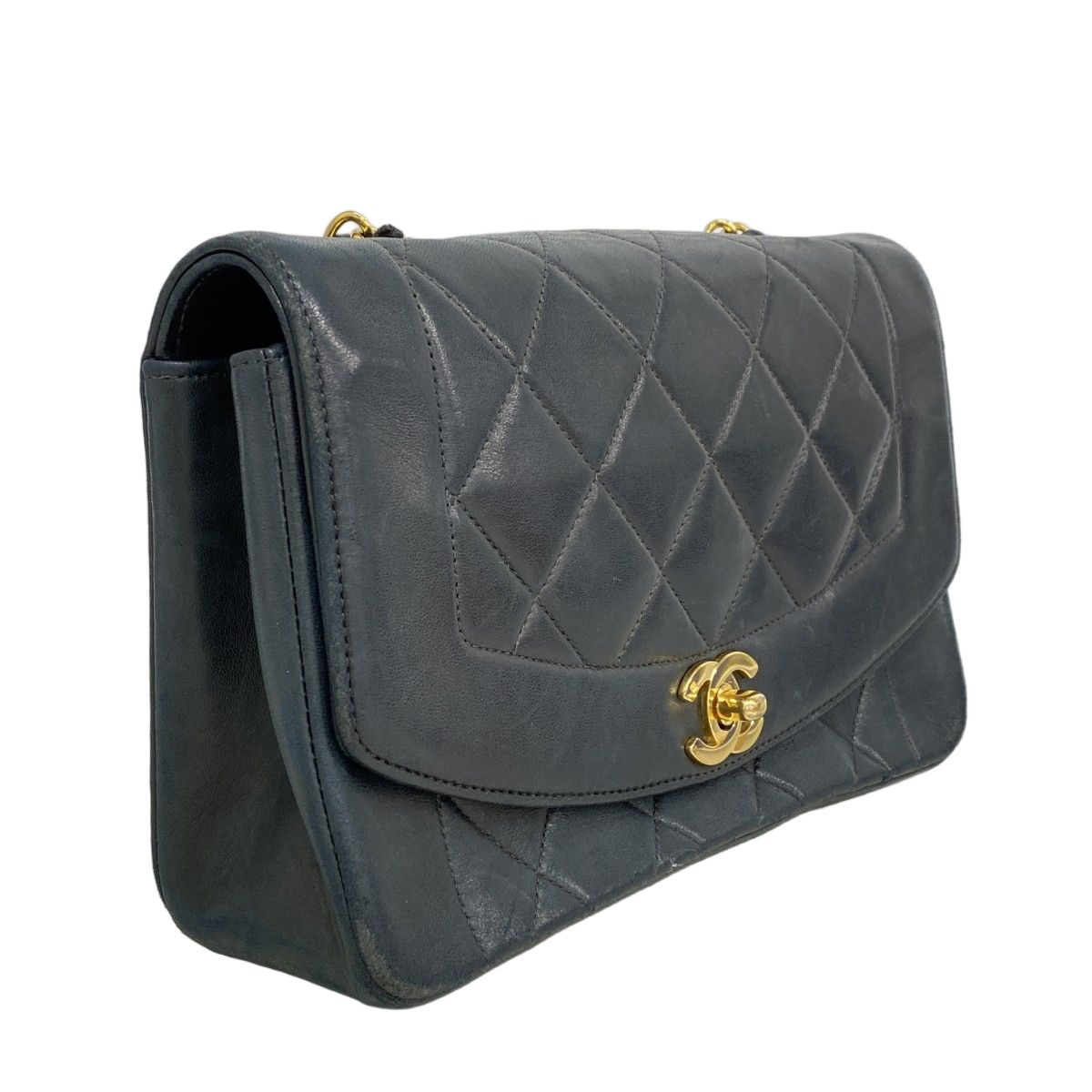Chanel Shoulder Bag Diana Lambskin Black Gold — view 2