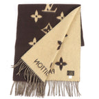 Louis Vuitton Echarpe Reykjavik Cashmere Monogram Scarf with Fringe Brown — view 2