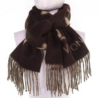 Louis Vuitton Echarpe Reykjavik Cashmere Monogram Scarf with Fringe Brown — view 3
