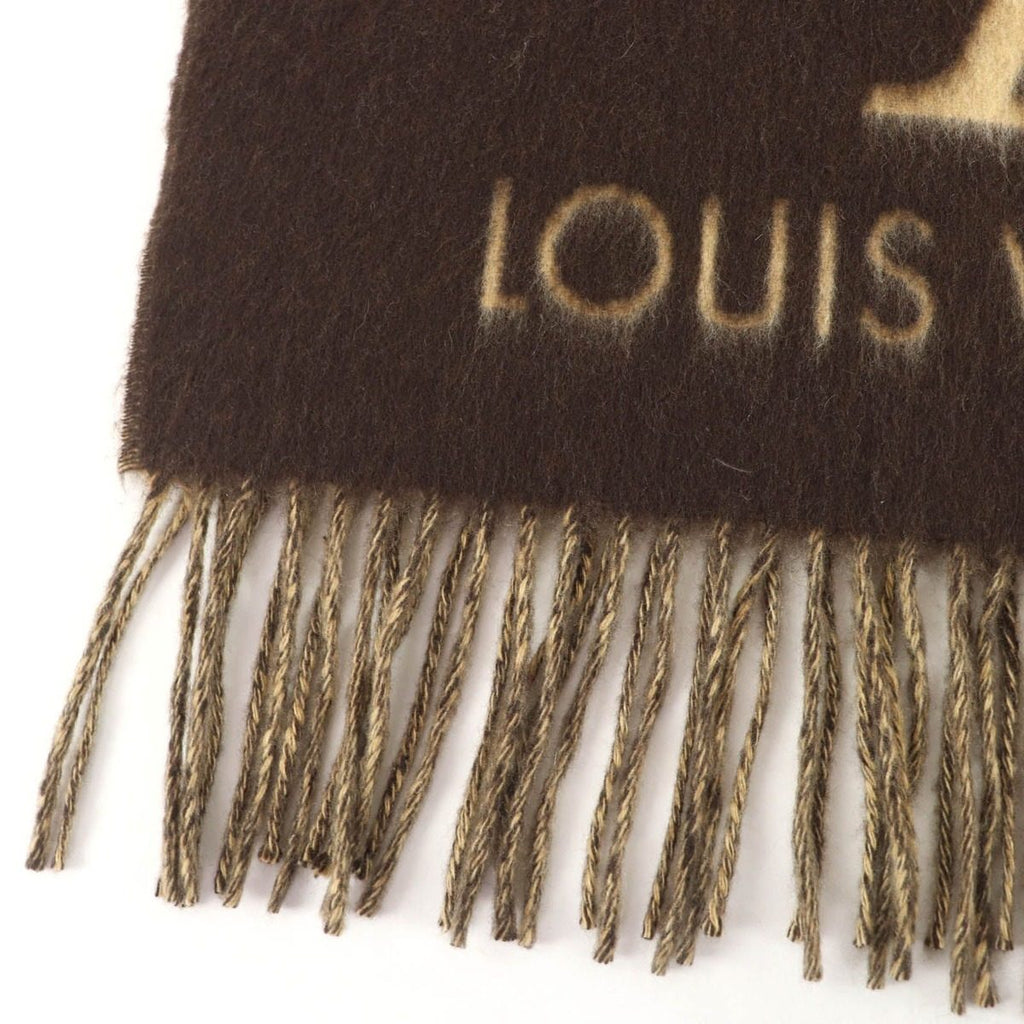 Louis Vuitton Echarpe Reykjavik Cashmere Monogram Scarf with Fringe Brown — view 5