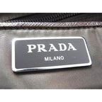 Prada Shoulder Bag Triangle Logo Green Brown Tessuto Nylon Check Pattern 2-Way — view 9
