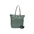 Prada Shoulder Bag Triangle Logo Green Brown Tessuto Nylon Check Pattern 2-Way