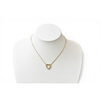 Dior Necklace Pendant Vintage Heart Motif Rhinestone Gold — view 2