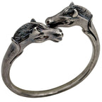 Hermes Chevalhos Bangle Horse Motif Bracelet Metal Silver