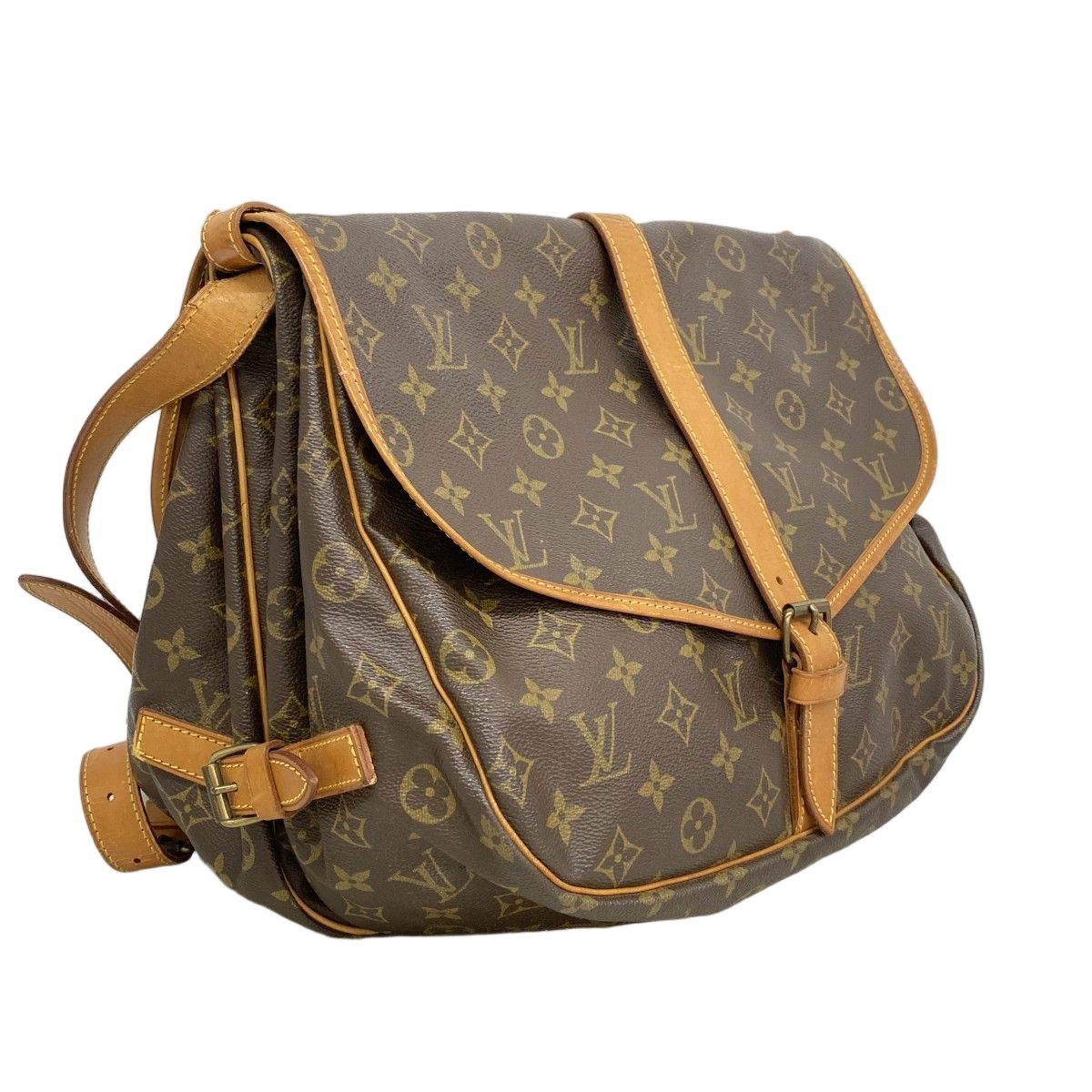 Louis Vuitton Shoulder Bag Monogram Saumur 35 Brown — view 2
