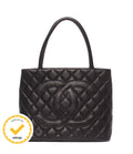 Chanel Tote Shoulder Bag Gold Caviar Leather