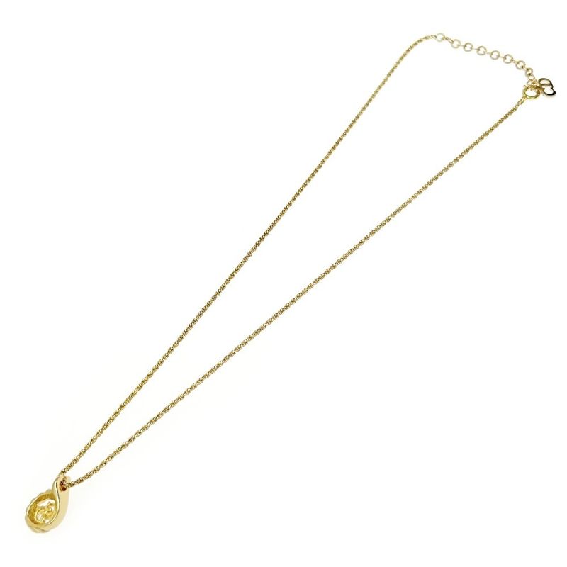 Christian Dior GP CD Logo Twist Necklace Gold — view 5