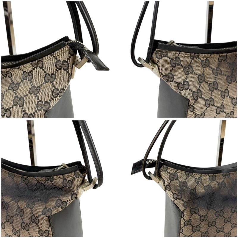 Gucci One Shoulder Bag GG Canvas Nylon Leather Dark Brown Hobo Soho — view 6
