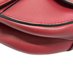 Christian Dior Handbag Saddle Bag Red Leather Gold Hw — view 7