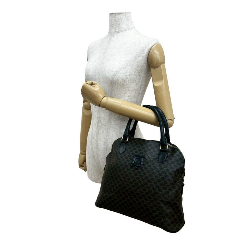 Celine Vintage Macadam Blason Logo Pattern Leather