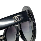 Chanel Sunglasses Acetate Black Silver Eyewear — view 2