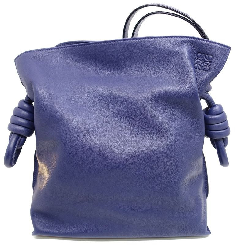 Loewe Flamenco Knot Anagram Shoulder Bag Leather Purple Silver Hardware