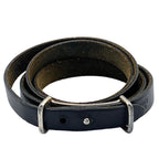 Hermes Hapi 2 Leather Black Bracelet Silver
