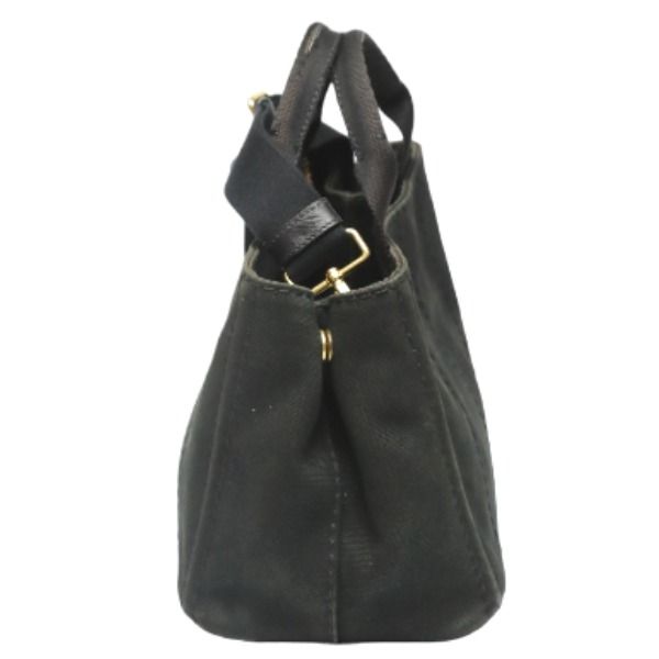 Prada 1 Bg439 Tote Bag Canapa Mini Black — view 5