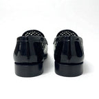 Louis Vuitton Chess Line Monogram Loafers Leather Shoes Patent Black Gold Logo — view 4