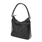 Gucci Zip Shoulder Hobo Black GG Nylon Canvas AB — view 2