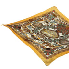 Hermes Scarf Pleated Silk Decoupages Paper Cutting Yellow — view 2