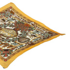 Hermes Scarf Pleated Silk Decoupages Paper Cutting Yellow — view 3