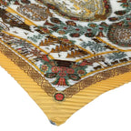 Hermes Scarf Pleated Silk Decoupages Paper Cutting Yellow — view 4