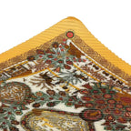 Hermes Scarf Pleated Silk Decoupages Paper Cutting Yellow — view 5