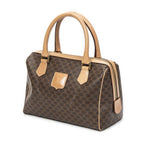 Celine Small Boston Beige Brown Macadam Canvas Shoulder Bag — view 2