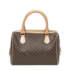 Celine Small Boston Beige Brown Macadam Canvas Shoulder Bag — view 5
