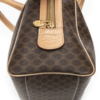 Celine Small Boston Beige Brown Macadam Canvas Shoulder Bag — view 7