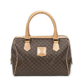 Celine Small Boston Beige Brown Macadam Canvas Shoulder Bag